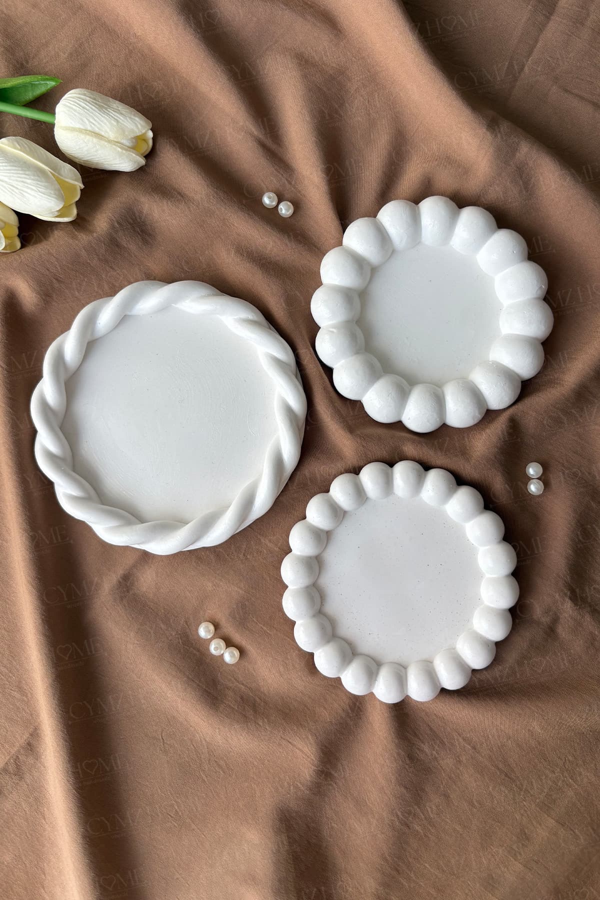 3’lü Halatlı Set,Oval & Baloncuk Set,Takı Tabağı,Dekoratif obje, Süs Eşyası,Kase,Sunumluk,Hediyelik
