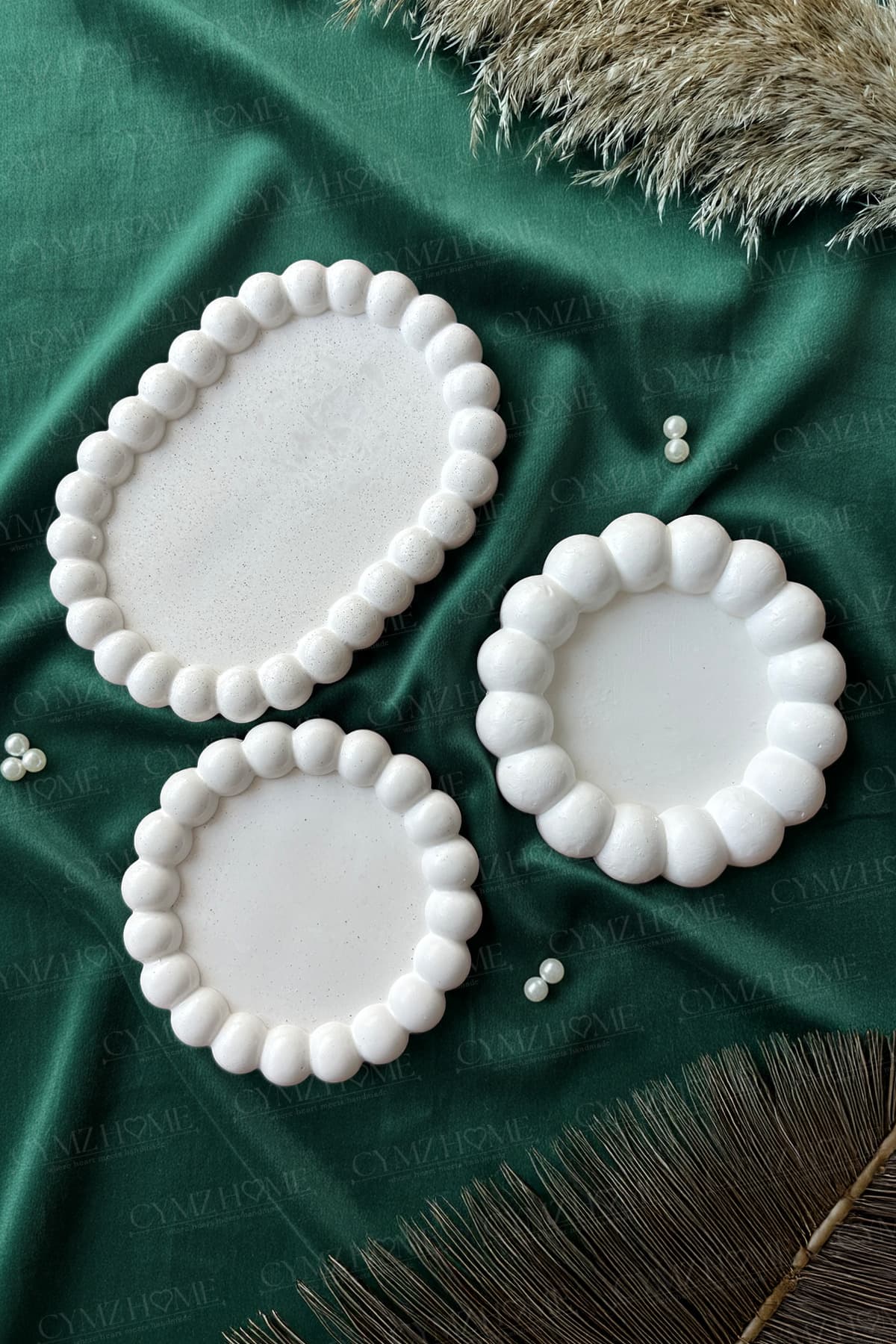 3’lü Oval & Baloncuk Set,Takı Tabağı,Dekoratif obje, Süs Eşyası,Kase,Sunumluk,Hediyelik - CYMZHOME